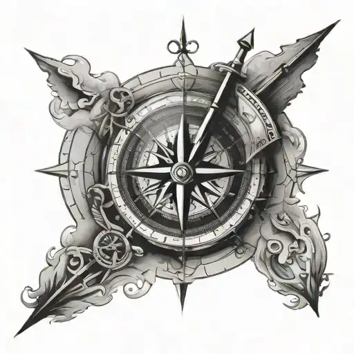 Compass And Ship