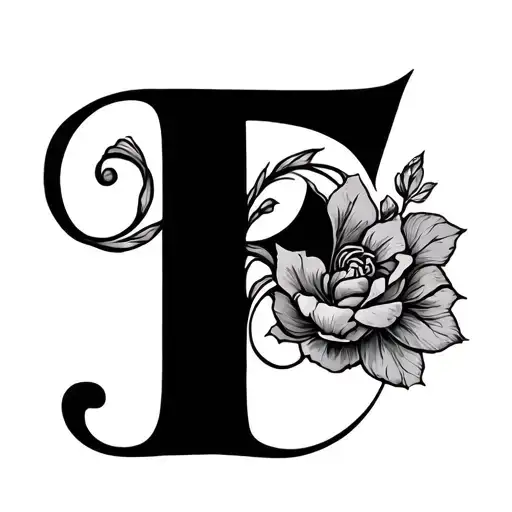 Letter F And The Number 5 Intertwined