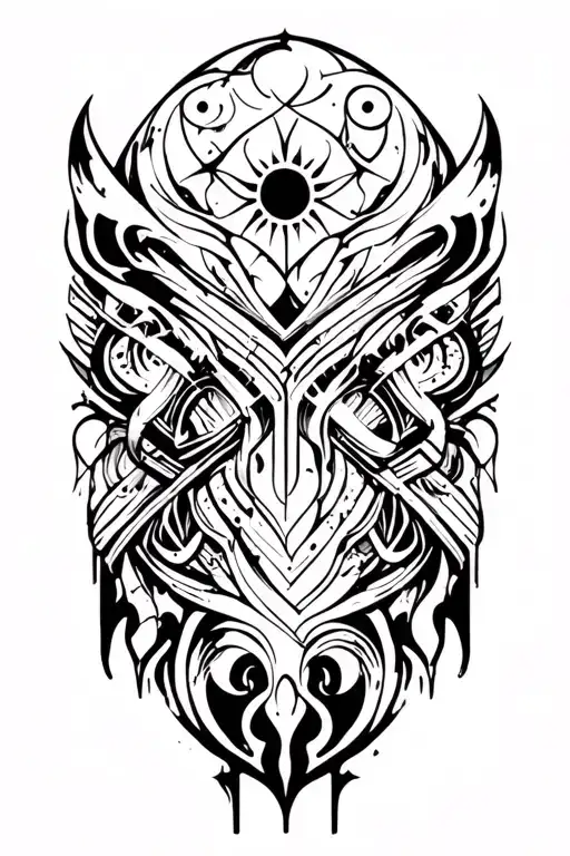 Symmetric Grunge Lines Pattern