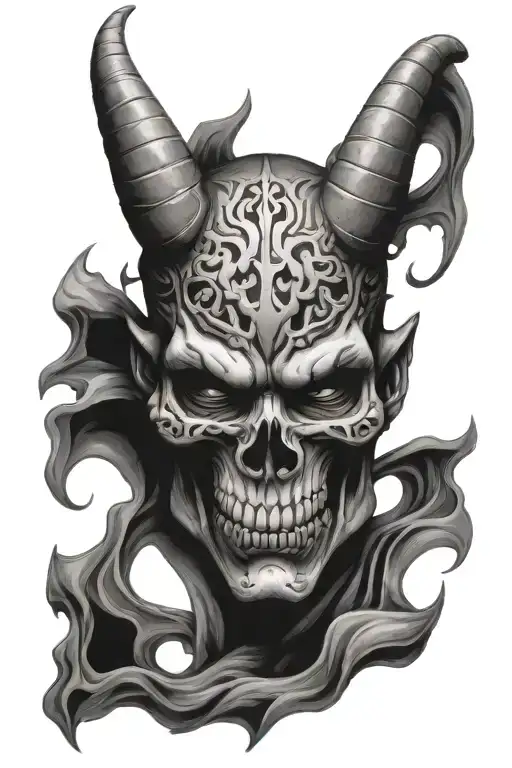 Skull Half Oni Mask