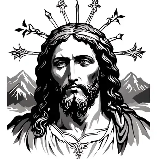 Jesus Tattoo Mountains