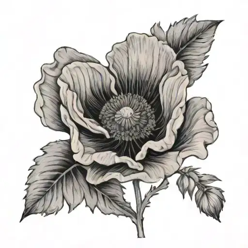 Poppy Flower With Roman Numeral August 20 1959 19 12