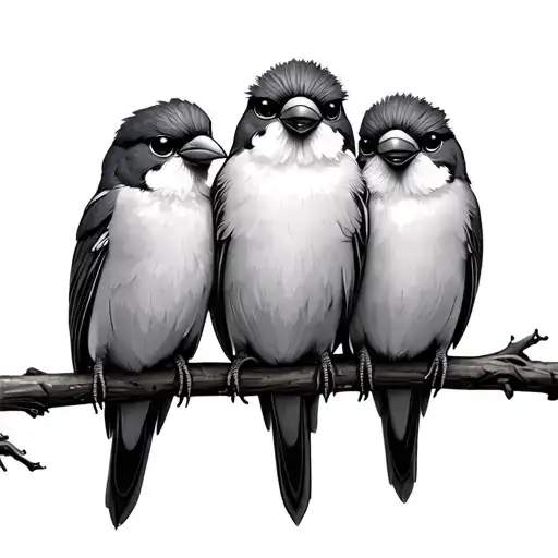 Three Little Birds Sitting