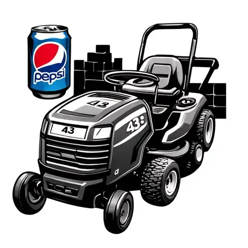 Memorial For Father Pepsi Can And A Lawn Mower And The Number 43