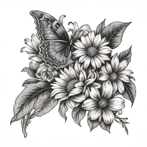 Daisy And Sweet Pea And Heart