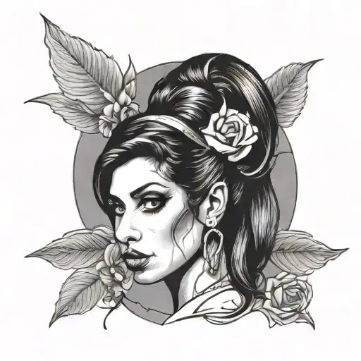 Portrait Of Amy Winehouse In Arcane Style