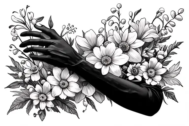 Lily Of The Valley Daffodil Snowdrop Aster Chrysanthemum Wrap Around Arm