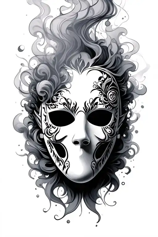 Mask And Smoke Billowing