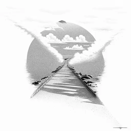 Endless Road Into Ocean