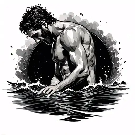 Drowning Man In The Ocean