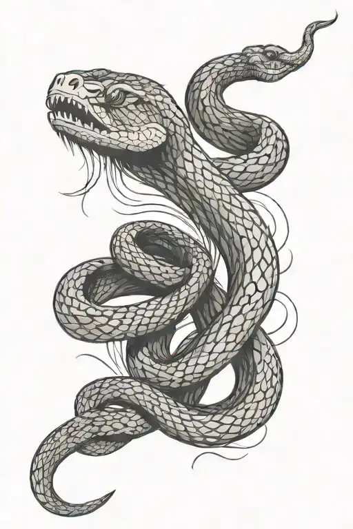 Curved Snake Tattoo That Goes On The Collarbone
