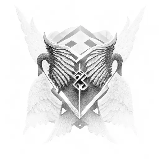 A Coding Symbol Formed By Angel Wings