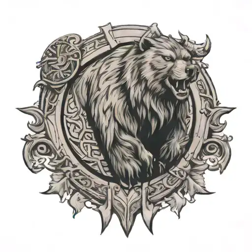 Viking Shield And Bear