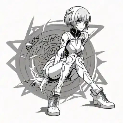 Ayanami Rei In Full-length With The Inscriptions Gloomy Psychedelic