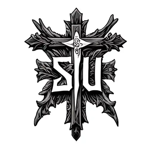 Sisu Word Written Over A Christian Cross