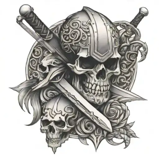Sexy Viking Sword Skulls