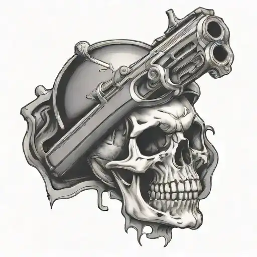 Skull With Gun