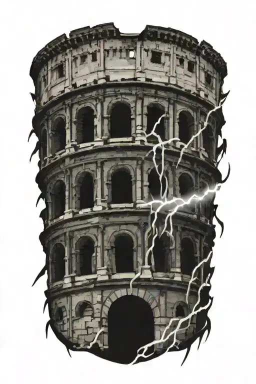Colosseum With Lightning Bolts