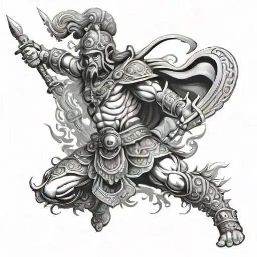 Hindu Mythology Warrior Battling