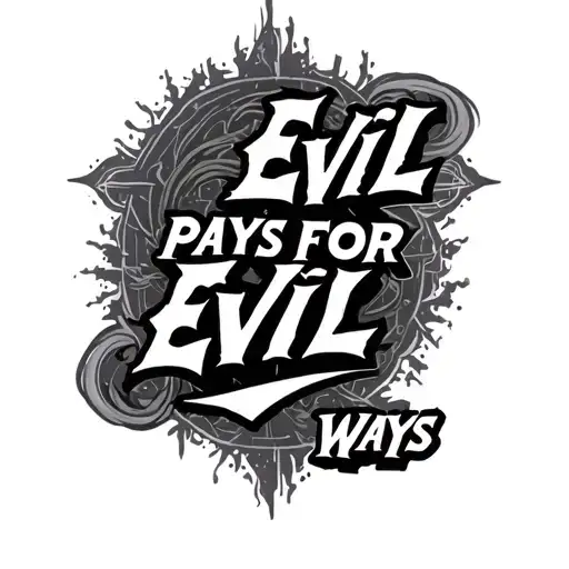 Evil Pays For Evil Ways Text Tattoo Design