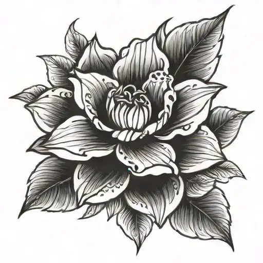 April Flower Large Black