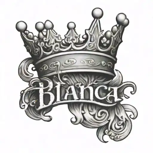 The Word Bianca With A Small Crown On Top Of The B
