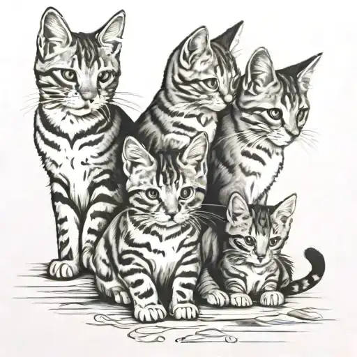 4Kittens And Their Mommy Cat 3 Of The Kitten Died So Make It Meaningful