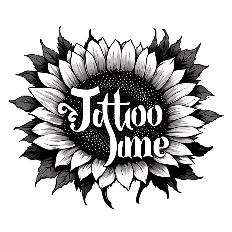 Sunflower And Font Surrounded