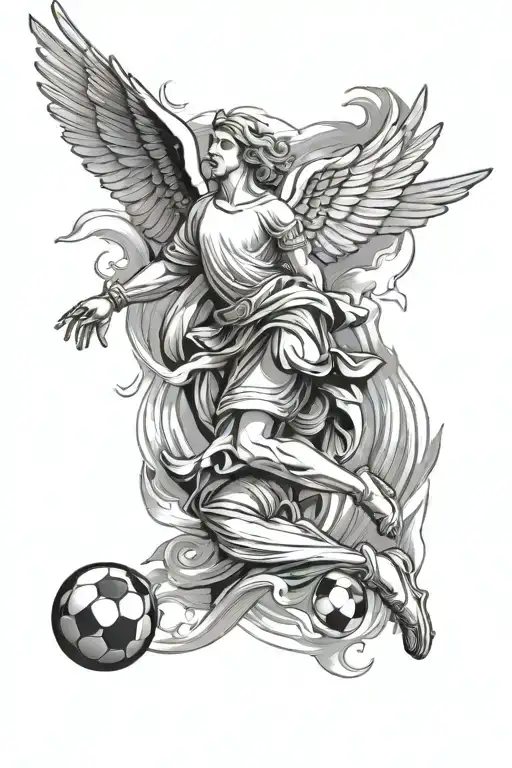 Incorporate Symbols Of Faith And Blessings Such As Angels Or Doves In A Football-themed Design