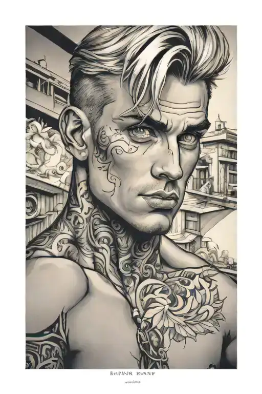 Blonde Blue Eye Male Pin Up Nude