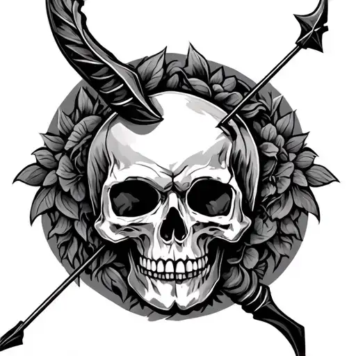 Bow And Arrow Made Out Of Skulls