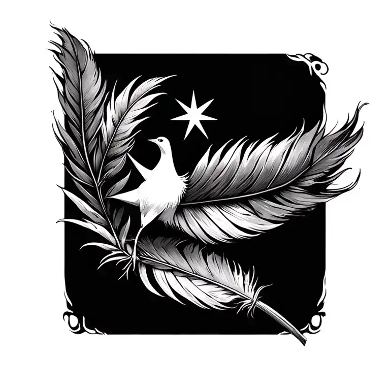 Melody Bird Palm Star Feather