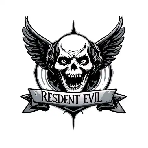 Resident Evil Badge With Zombie