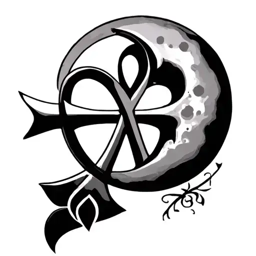 Ankh Symbol Incorporating Moon