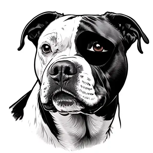 Staffie With Black Patch Over Eye
