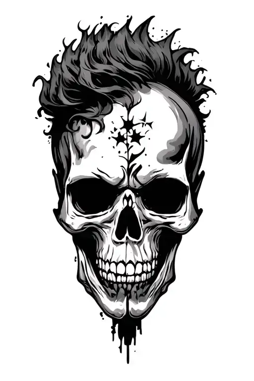Punk Rock Inspired Tattoo Design Combining Elements