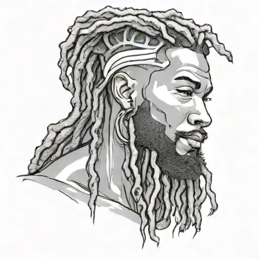 Buff Black Man With Dreads With Beard