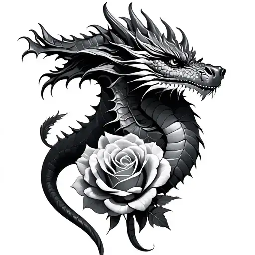 Dragon With Roses