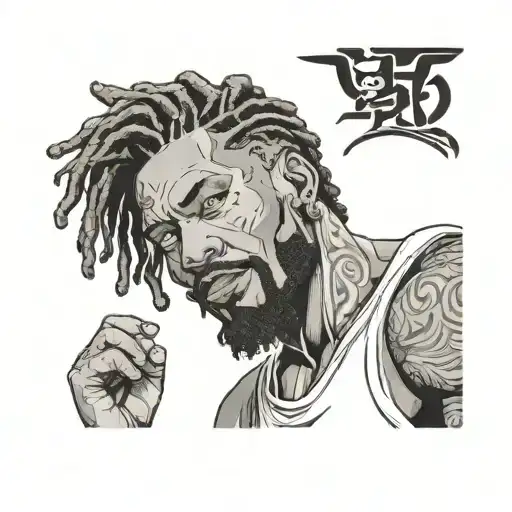 Buff Black Man With Dreads And Goatee Beard One Piece