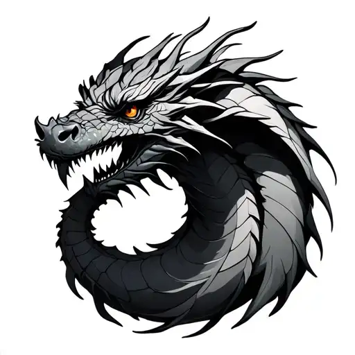 Dragon Blended With M Letter