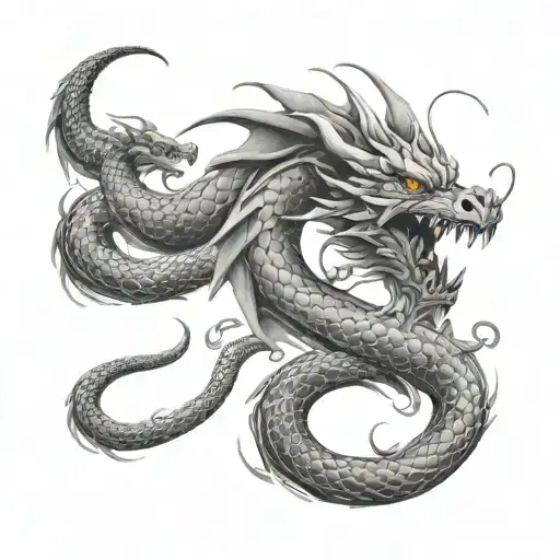 Dragon And Fire And Snake