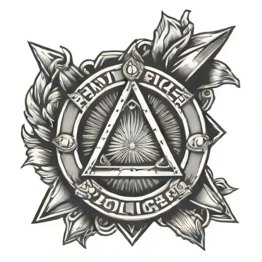 Triangle Police Badge Intertwined