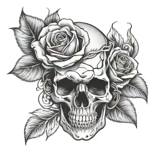 Skull And Rose