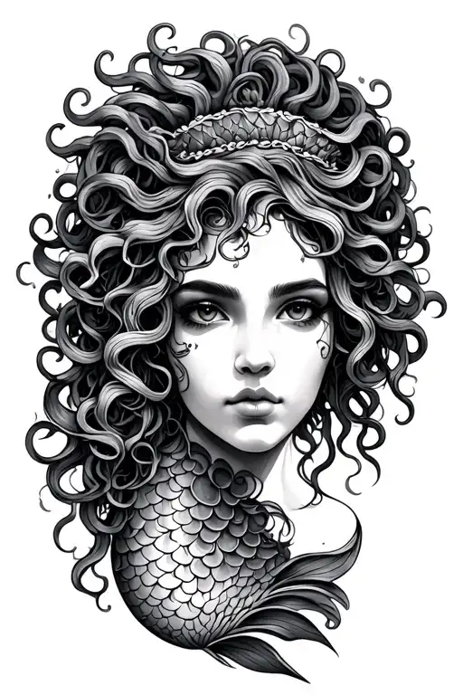 Mermaid Tail In Medusa Head