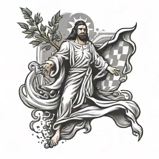 Croatian Flag Jesus Walking On Water Holly Spirit And Chef Life