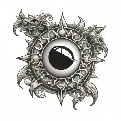 Sun Eye Arond Many Snaks