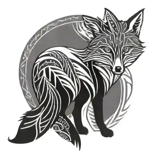 Fox Minimalist Tribal Design