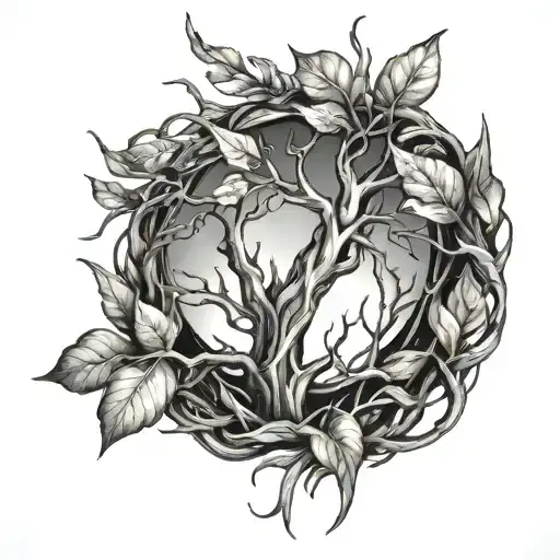 A Frame Made Of Tree Branches