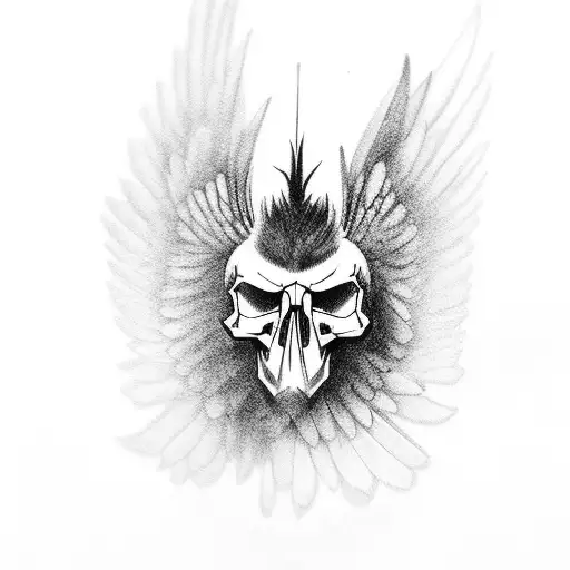 Crow On Top Of Skull