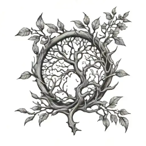 A Frame Made Of Tree Branches